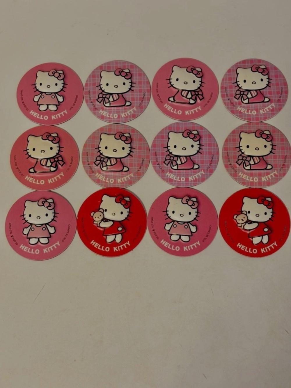 Vintage Sanrio Hello Kitty 3D Pop Magnets Y2K Stationary Kawaii 2006 Set of 12